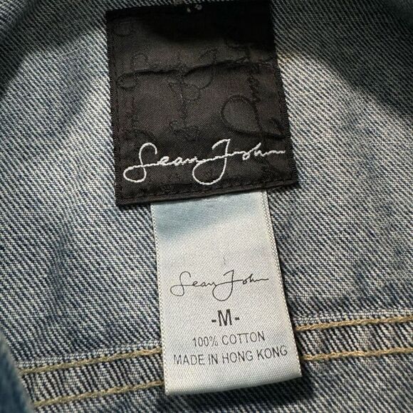 2000s Sean John Blue Denim Button Up Jacket Men’s Size Medium Heavy Streetwear - Picture 9 of 16